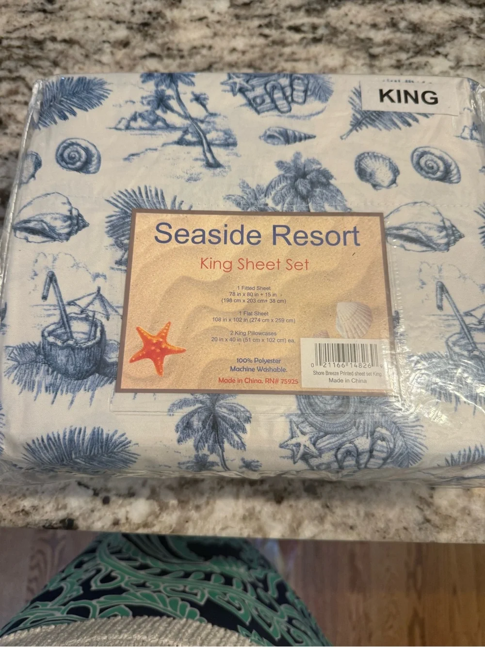 Two - never opened- King Sheet Sets - Blue and White Microfiber- $50 for both.